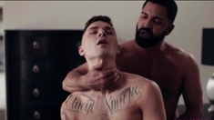 Hunk stud Zak Bishop and Dominic Pacifico swallowing cocks