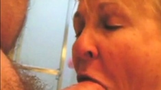 Granny sucking dick.