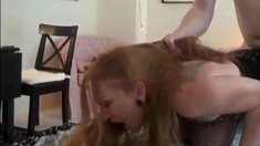 Big Boobed Redhaired Milf Gets Rough Anal Fuck