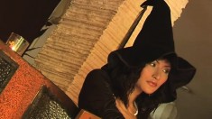 Fantastic Bella dresses up as a witch for a naughty photo shoot