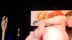Beautiful Goddess with big fake boobs on webcam