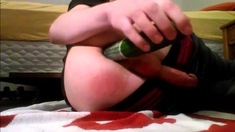 Amateur Twink Playing with Cucumber