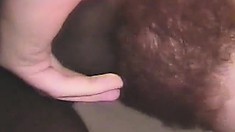 Bearded white dude gets his first taste of a chubby chocolate cock