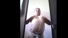 Daddy having shower